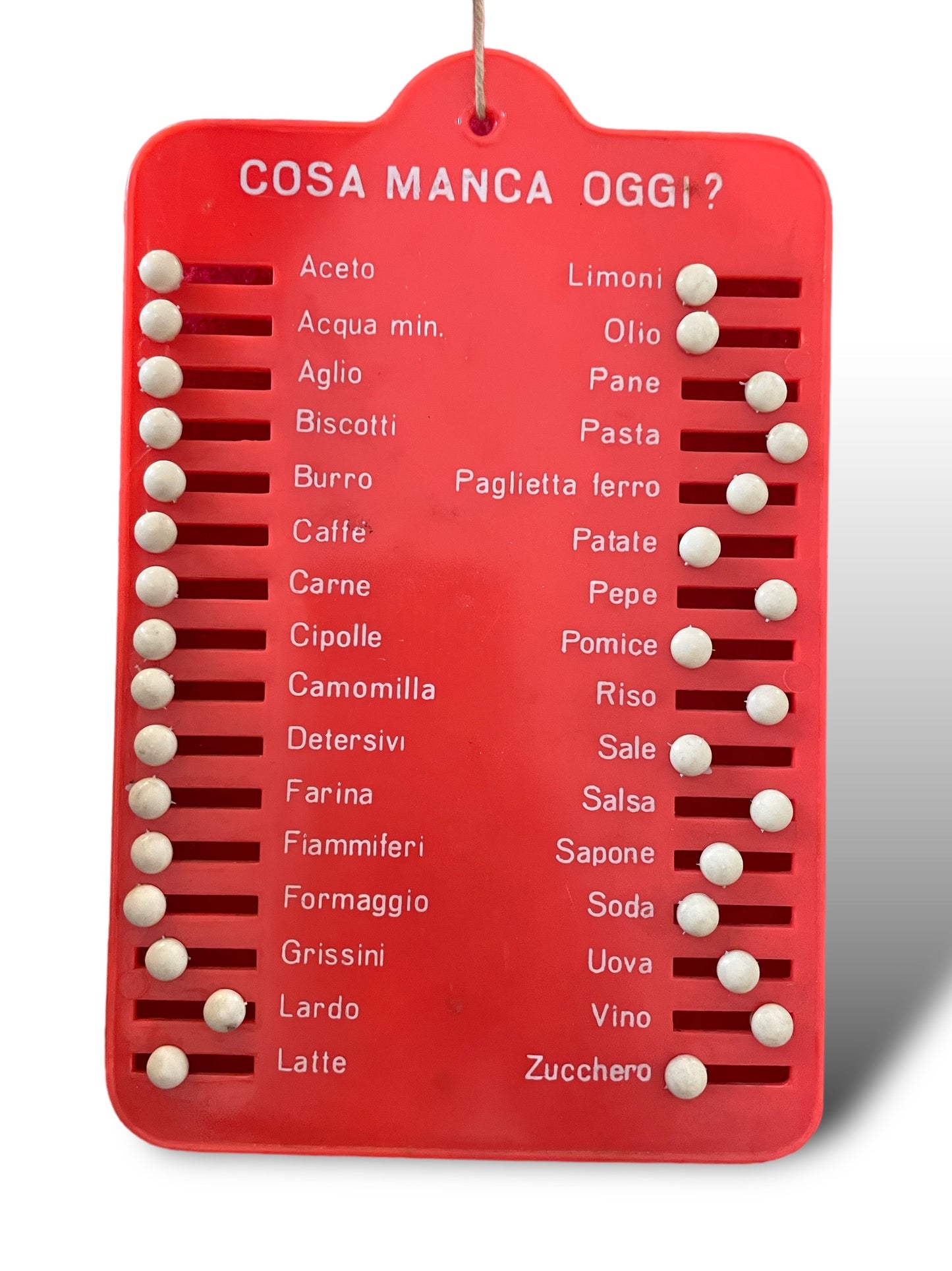 Targa Anni 60 lista della spesa