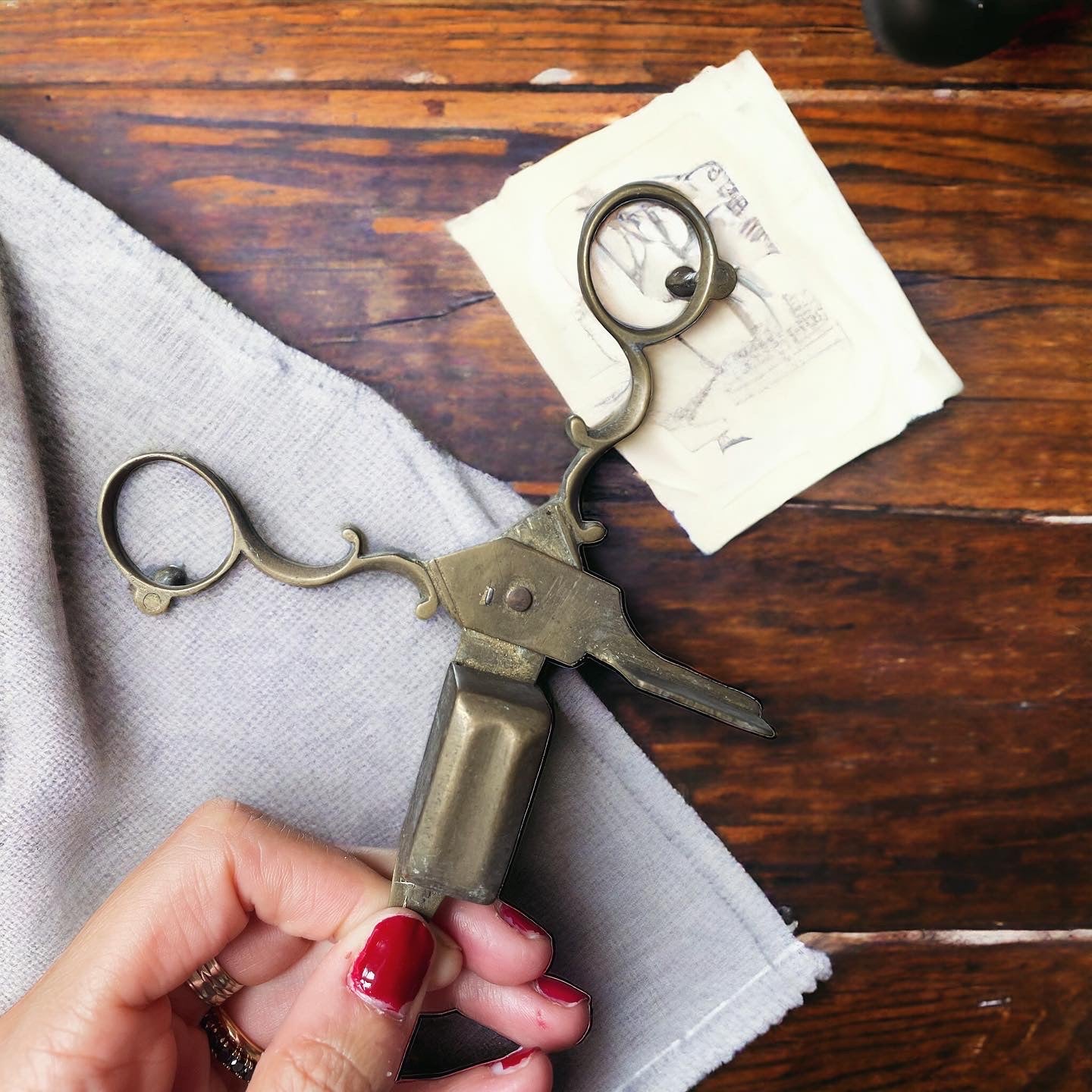 Pair of antique candle extinguisher scissors