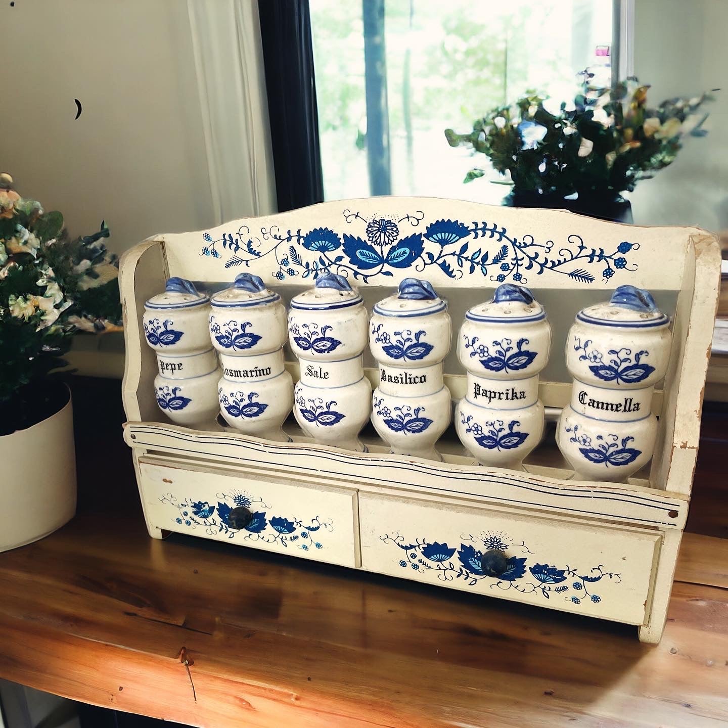 60s spice etagère with jars