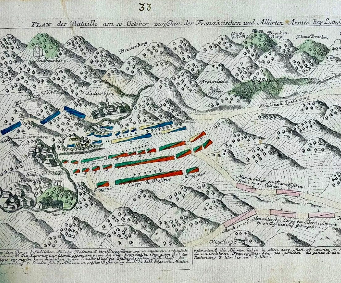 Corpus n. 5 mappe militari Georg Kilian, settecentesche, Guerra dei Sette Anni