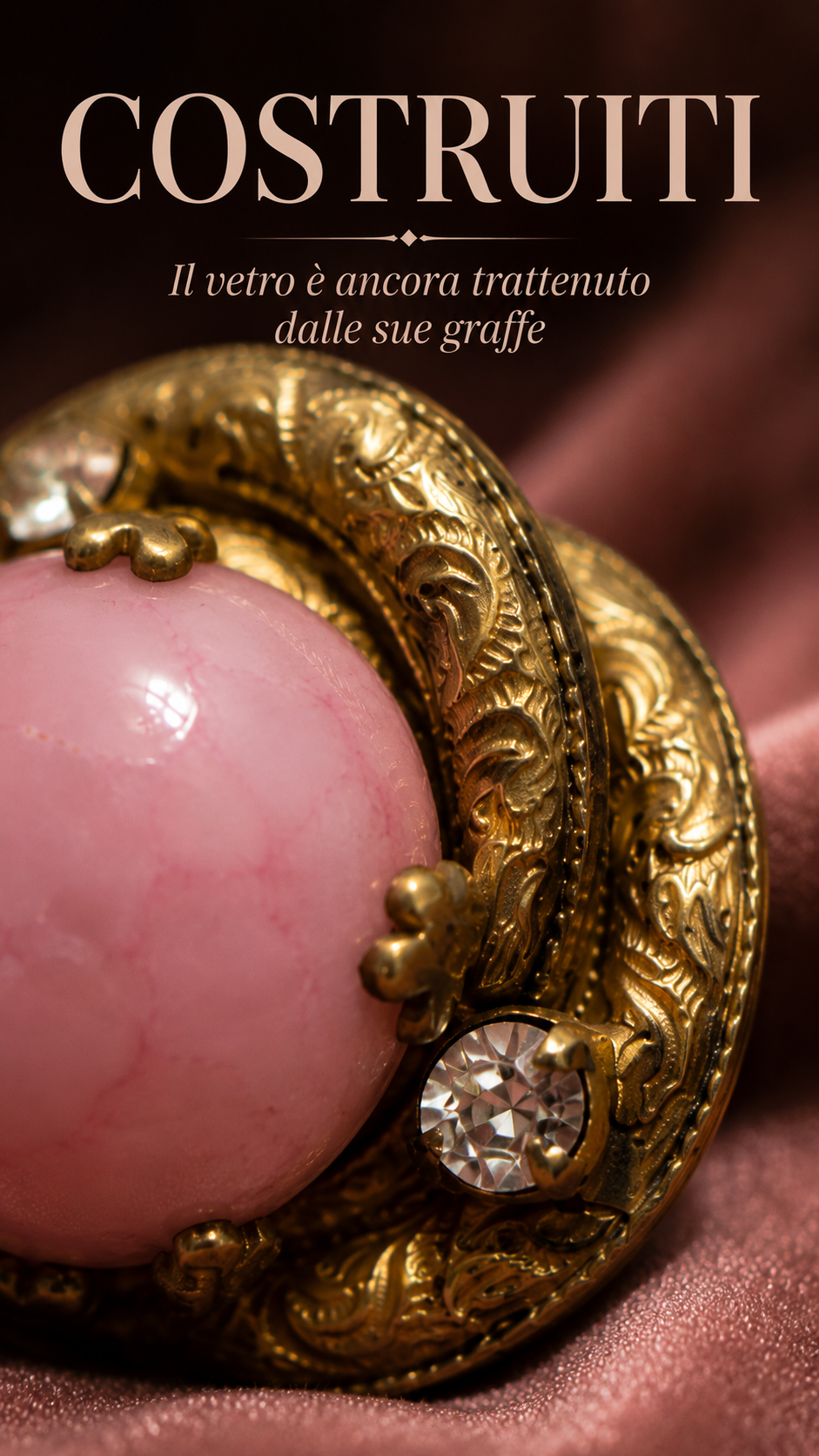 Orecchini con clip antica fine anni ‘40 costume jewerly USA cabochon vetro marmorizzato