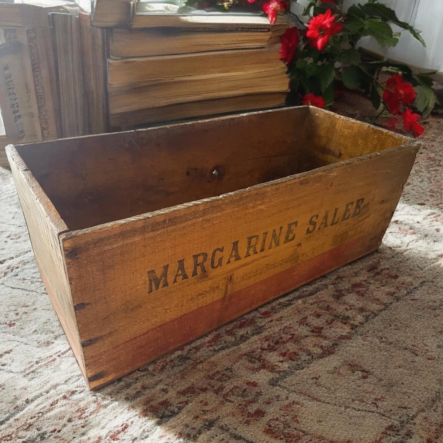 Pair of Antique Food Boxes Margarine