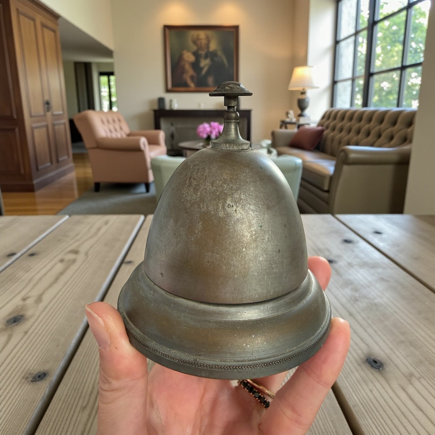 Antico campanello da banco o reception, fine ‘800 primo ‘900, suono pieno e caldo