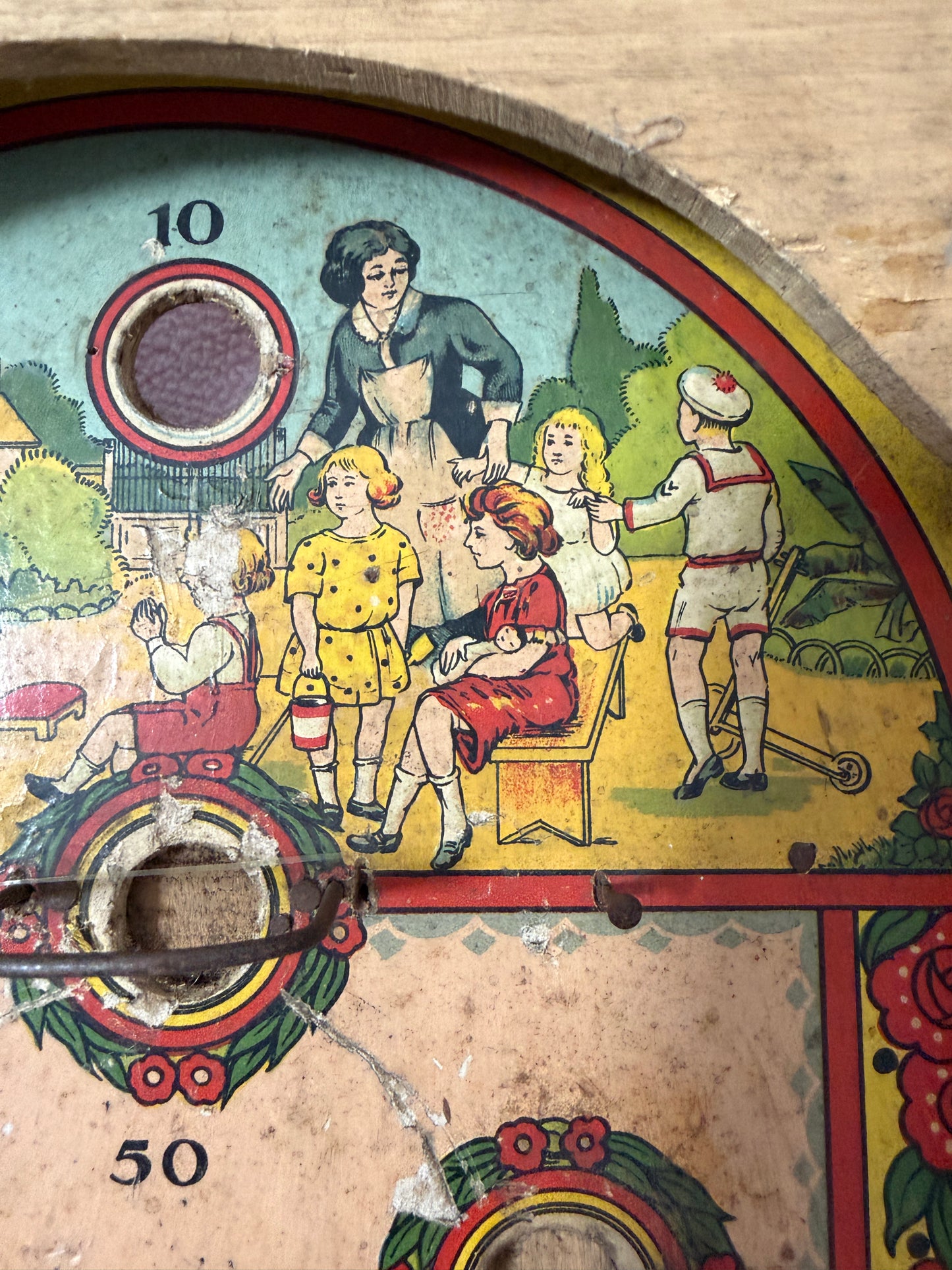 Antenato flipper, gioco da tavolo di abilità con biglia inclusa e molla di lancio