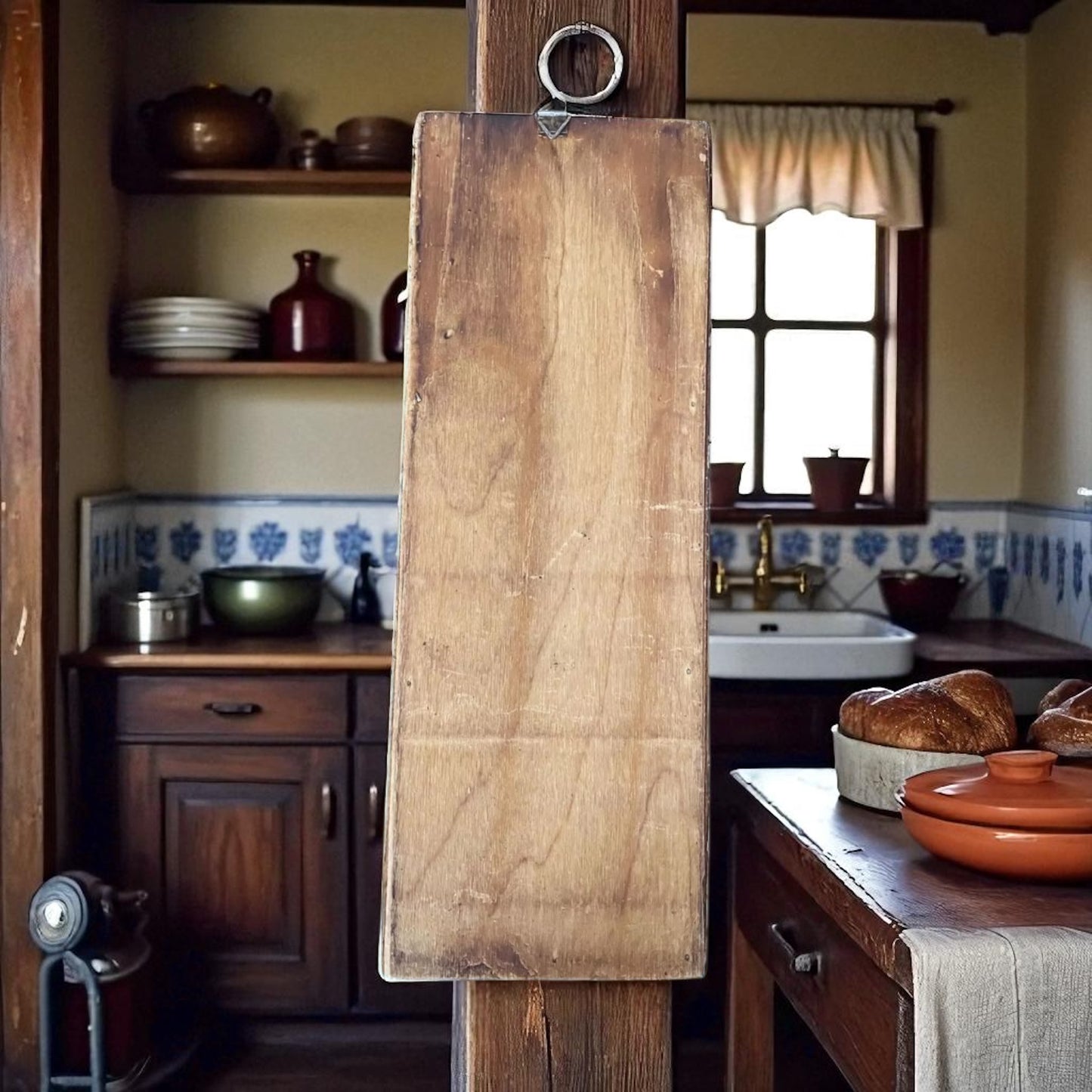 Tre maioliche olandesi anni ‘40 ca incorniciate in legno rustico
