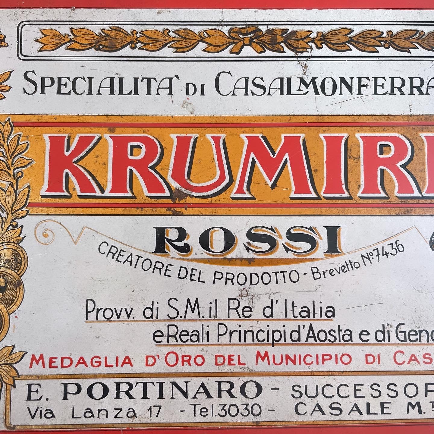 Antica latta Krumiri Rossi