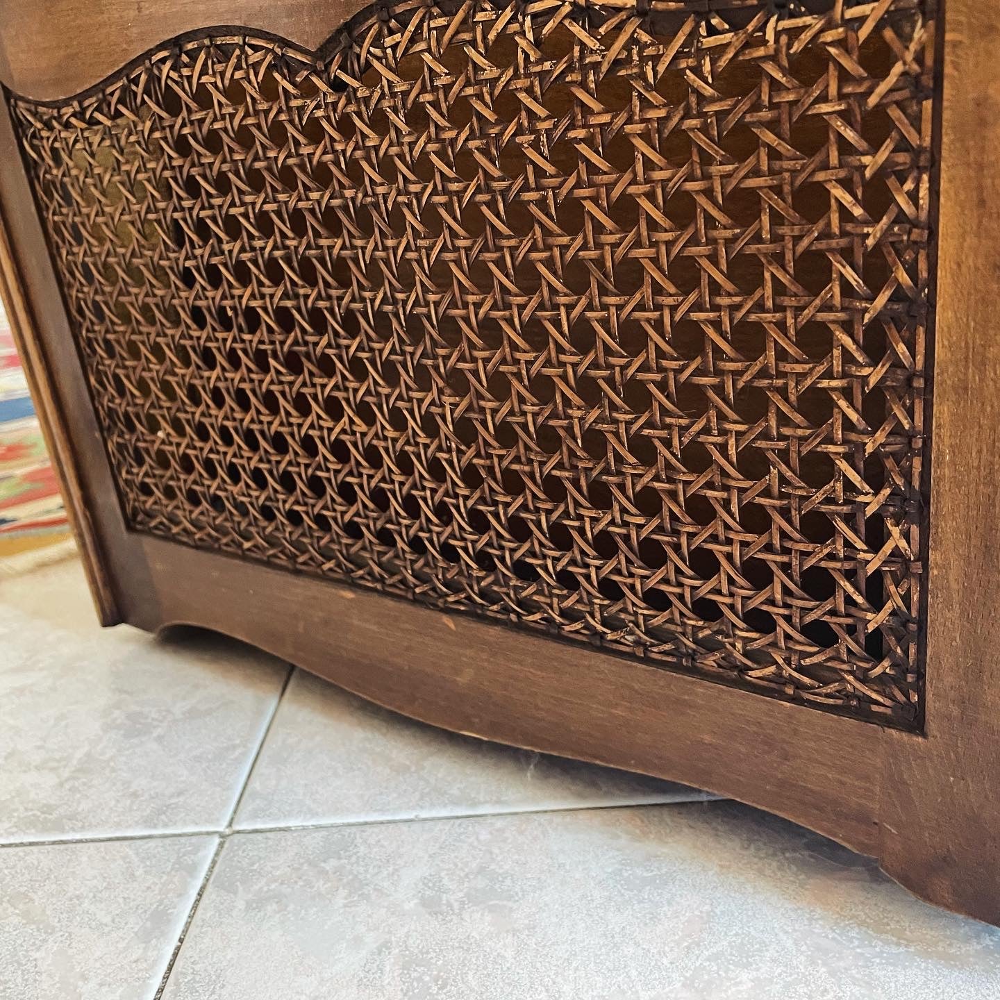 70s Scandinavian Rattan Magazine Rack