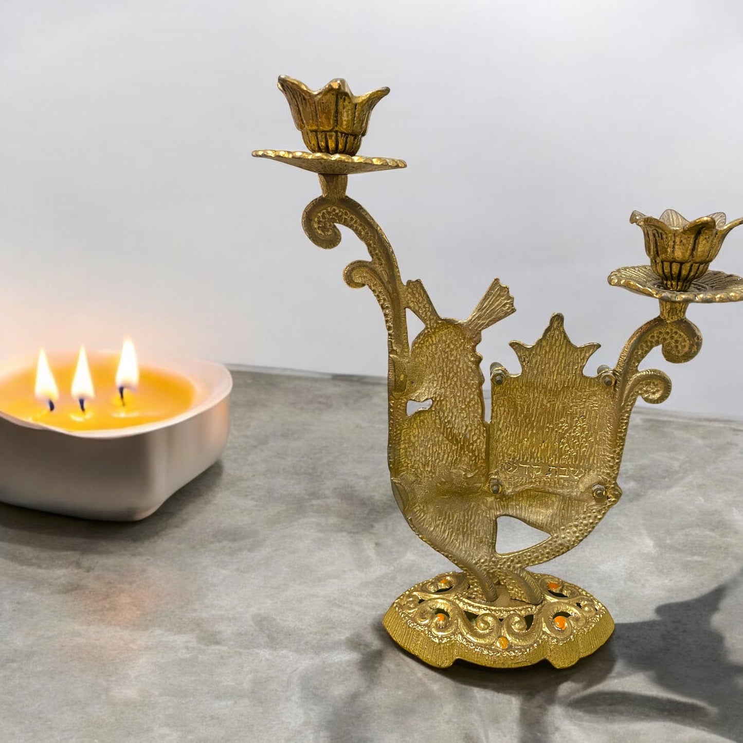 Candelabro ebraico anni ‘60 per lo Shabbath