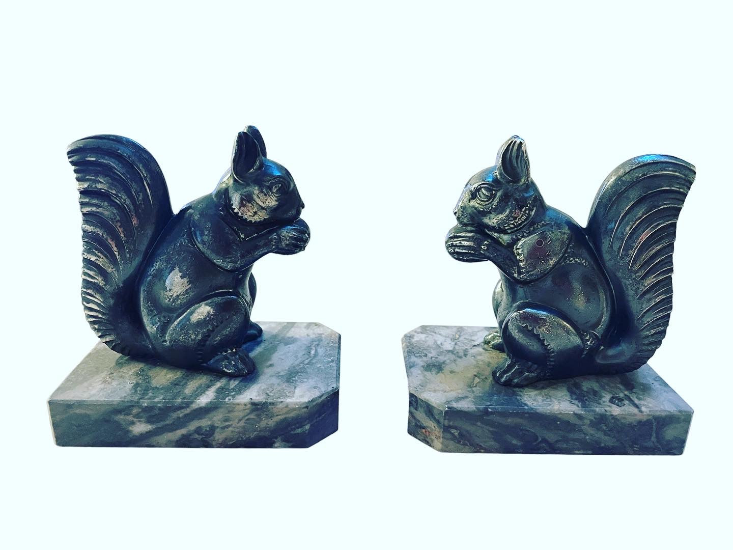 Art Deco Squirrel Bookends