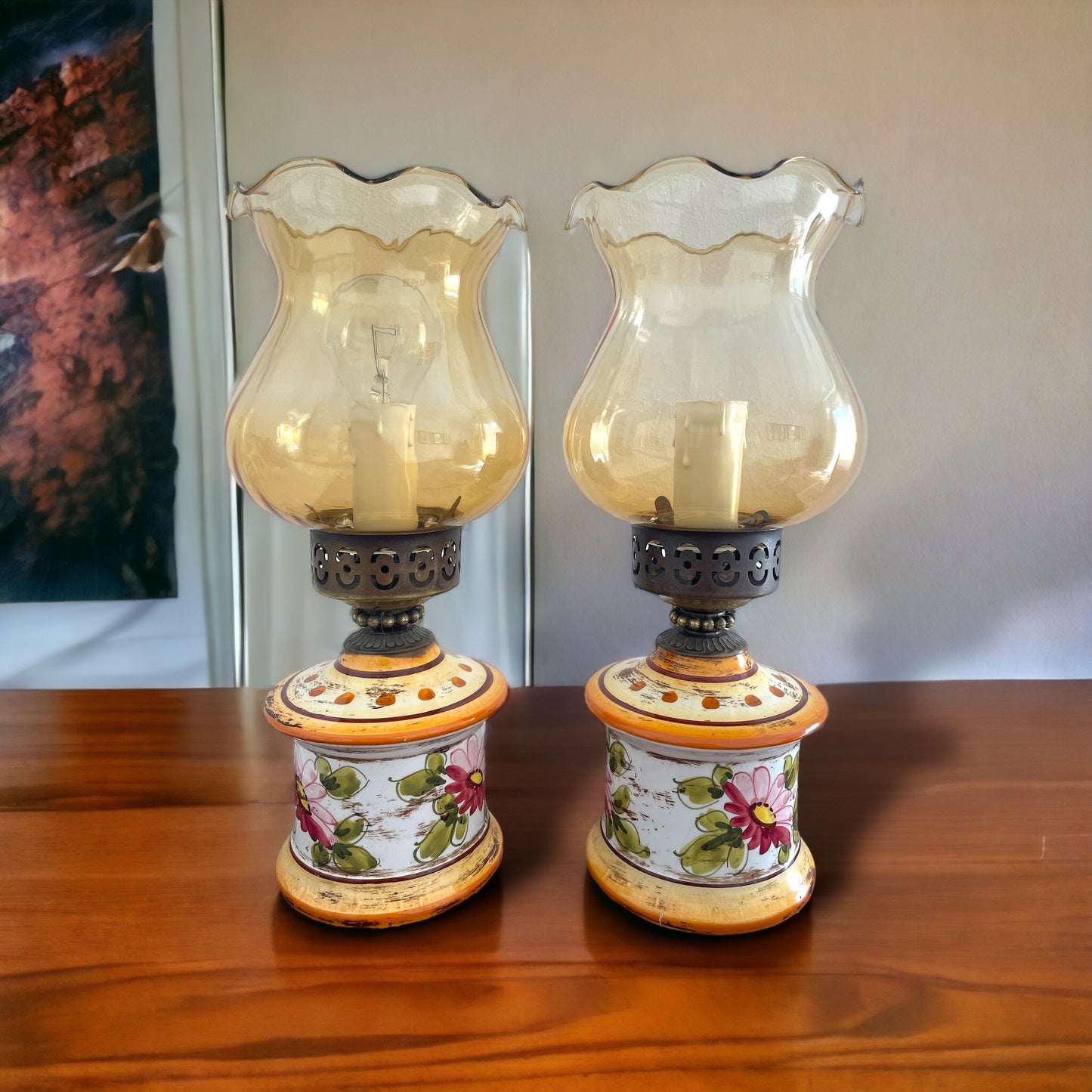 Pair of Provencal lamps