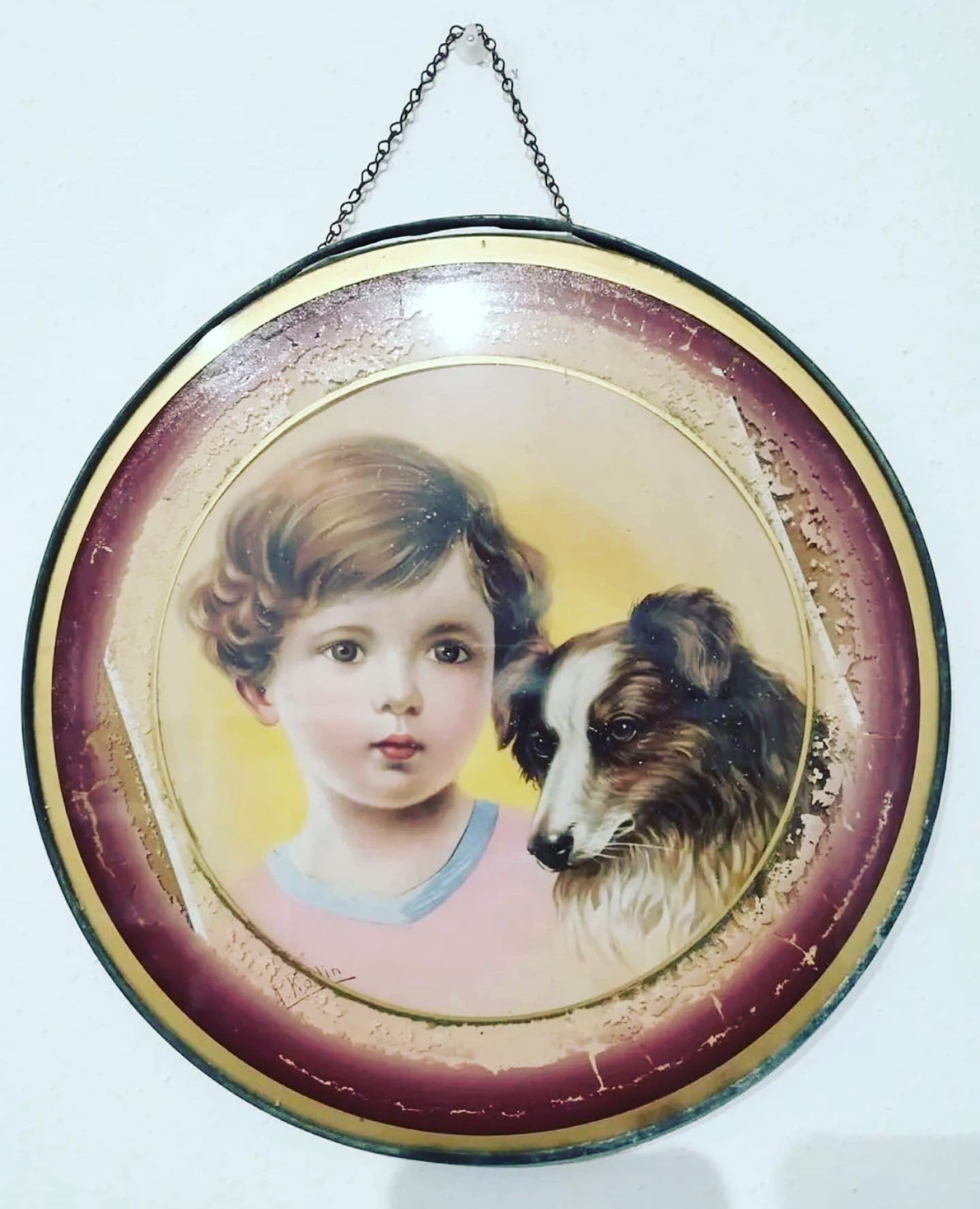 Quadro bambina cane