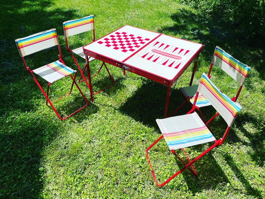 70's beach table and chairs