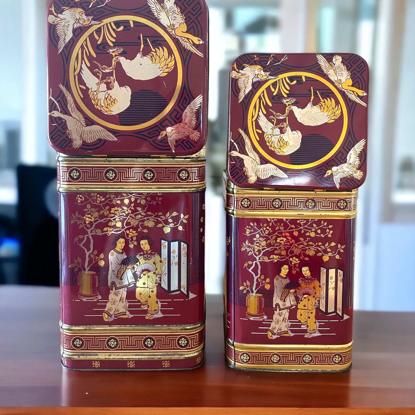 Pair of tea boxes