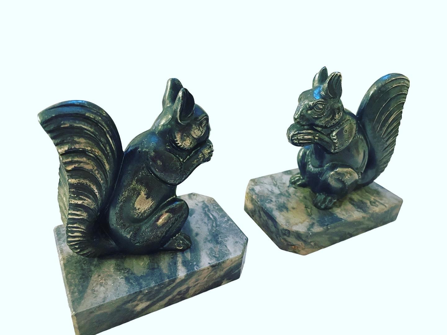 Art Deco Squirrel Bookends