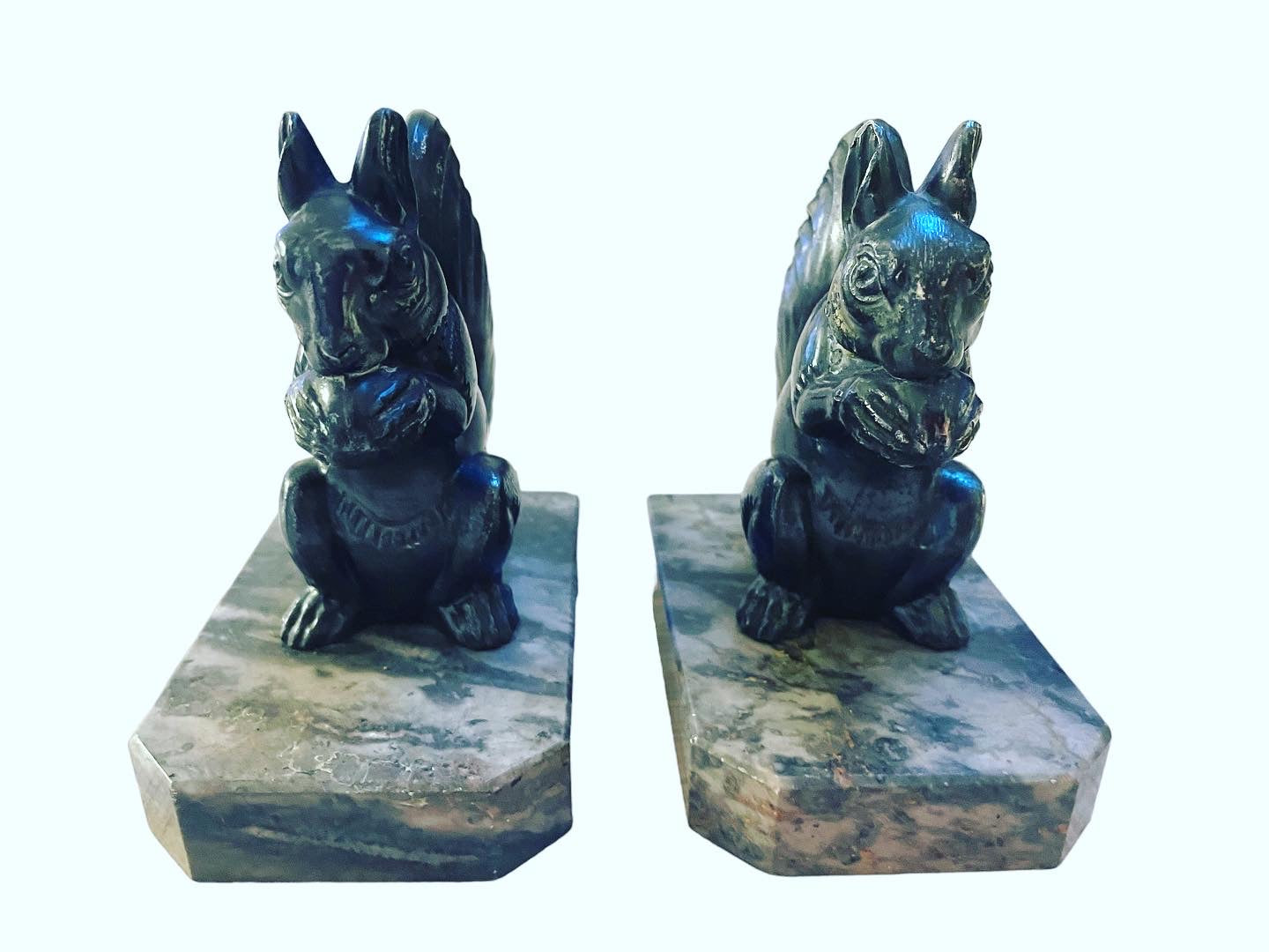 Art Deco Squirrel Bookends