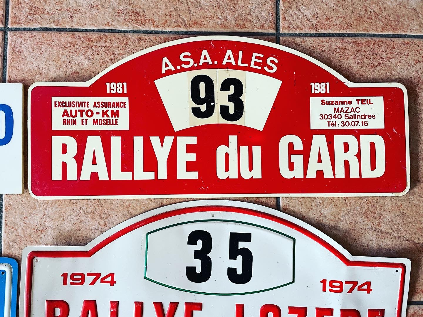 Rally license plate set