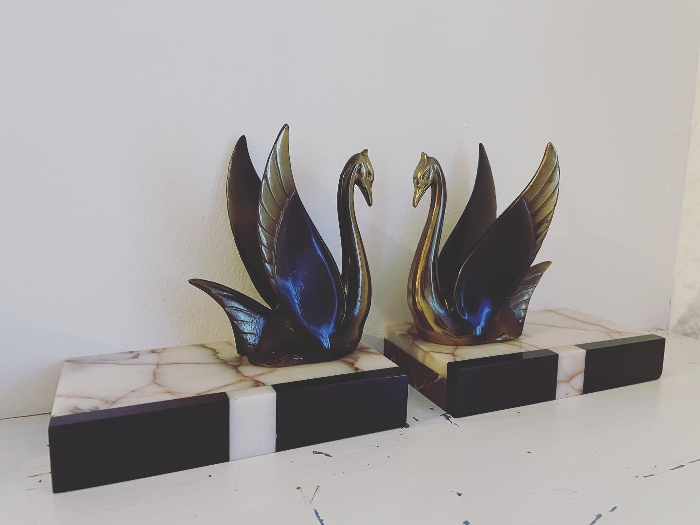 Art Deco Marble Bookends