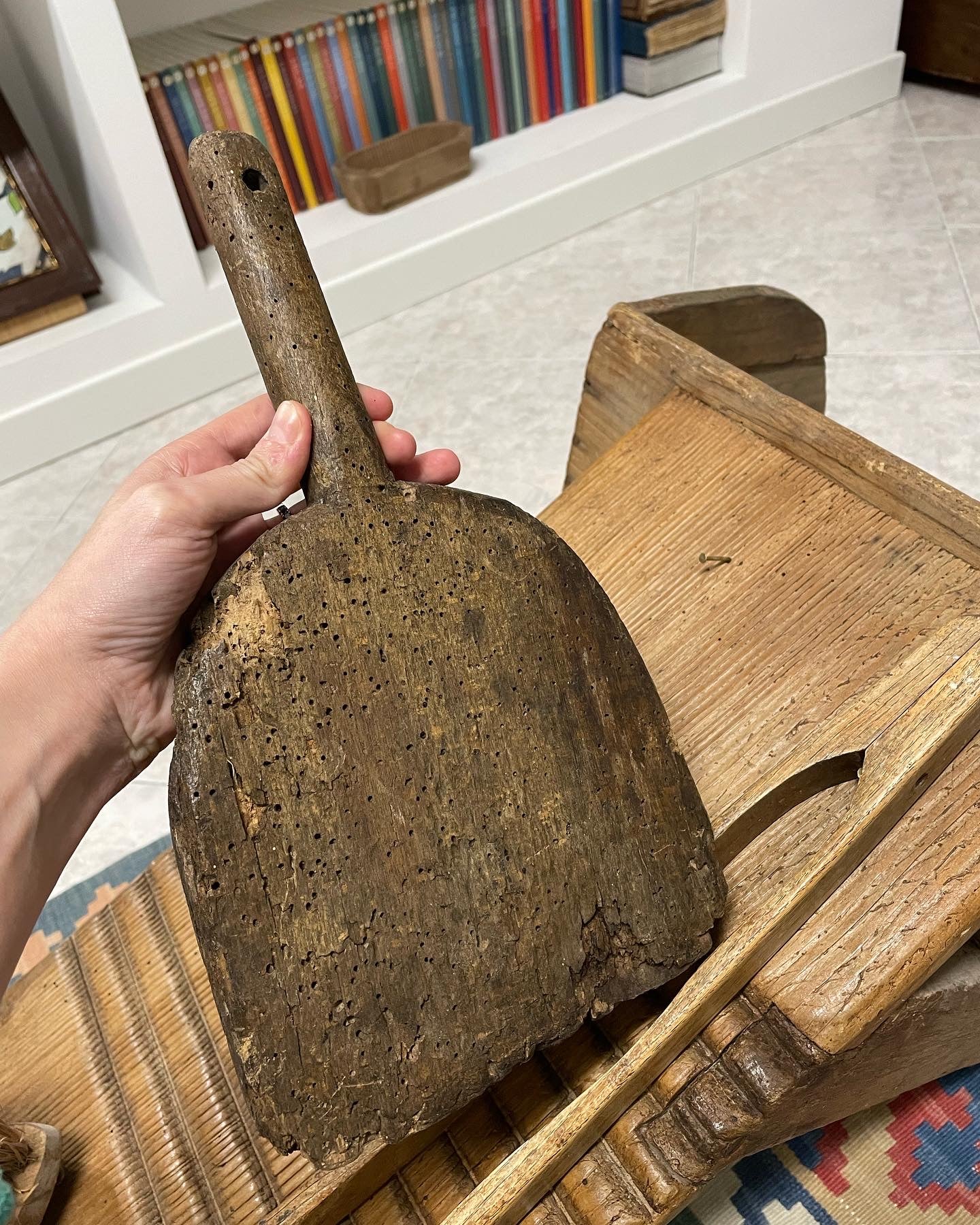 Antique washboard with kneeler