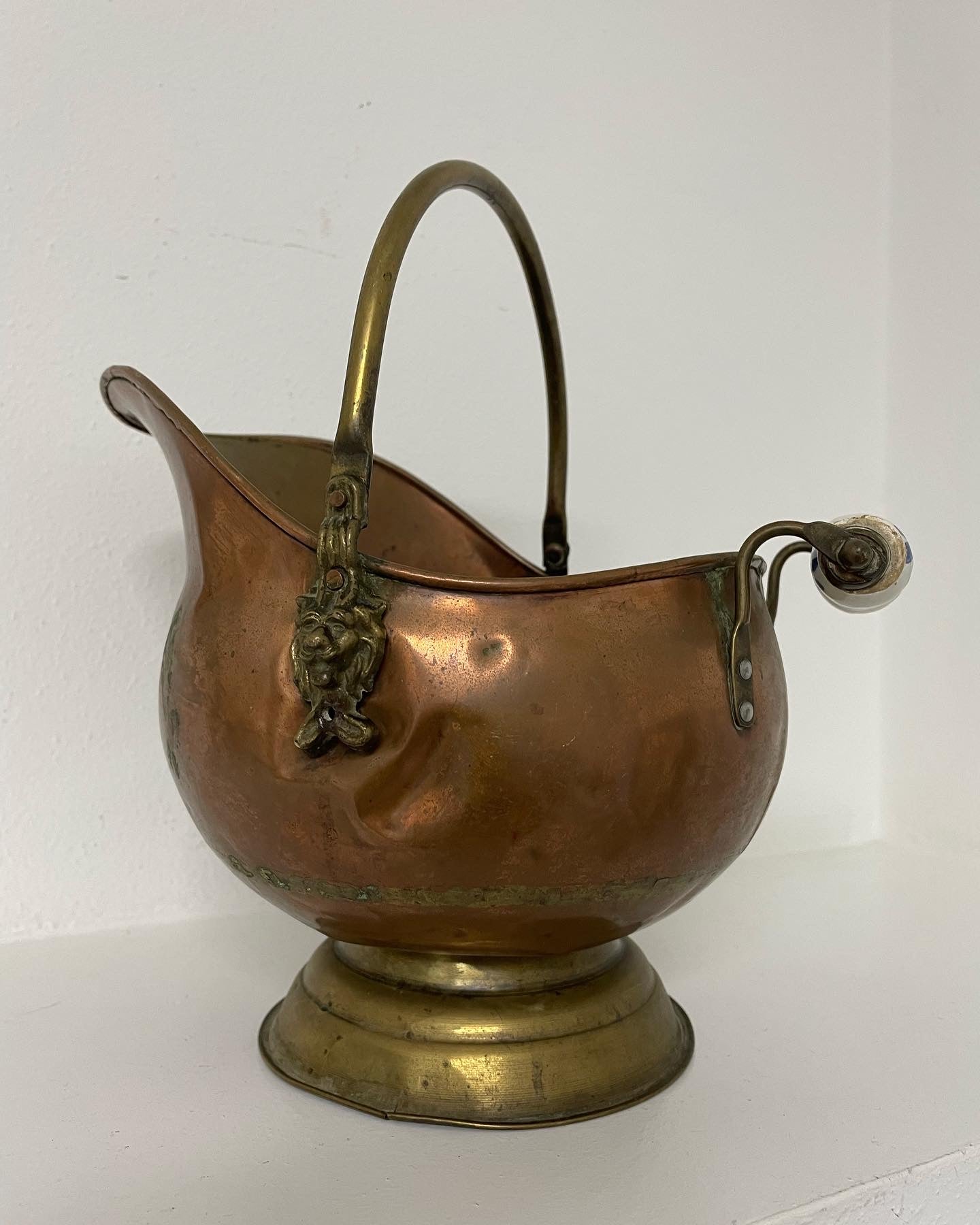 Plant holder antique copper vase