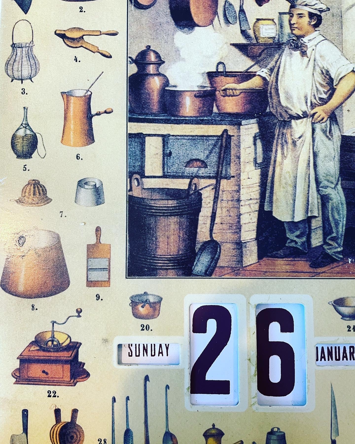 Calendario perpetuo cucina