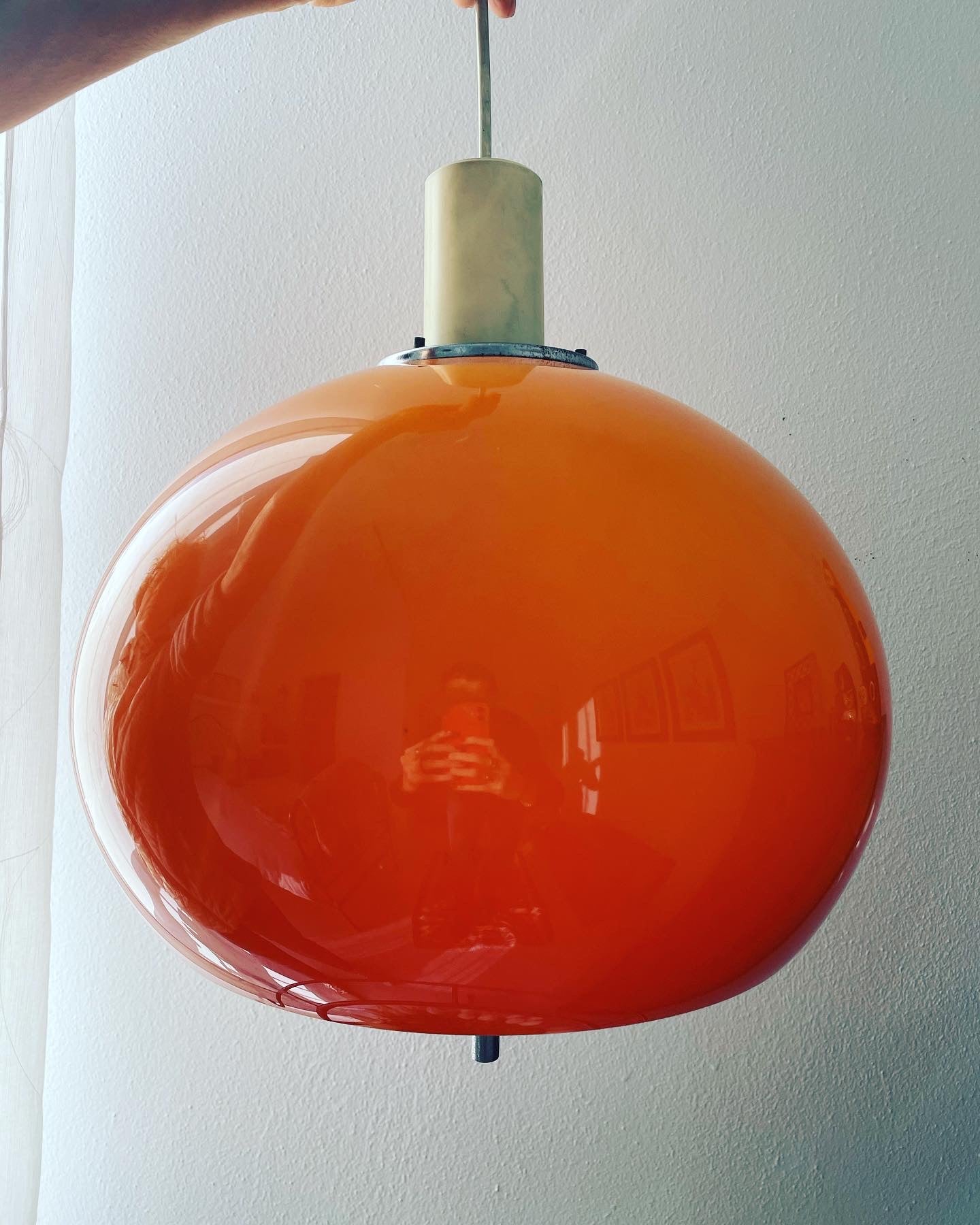 Orange space age chandelier