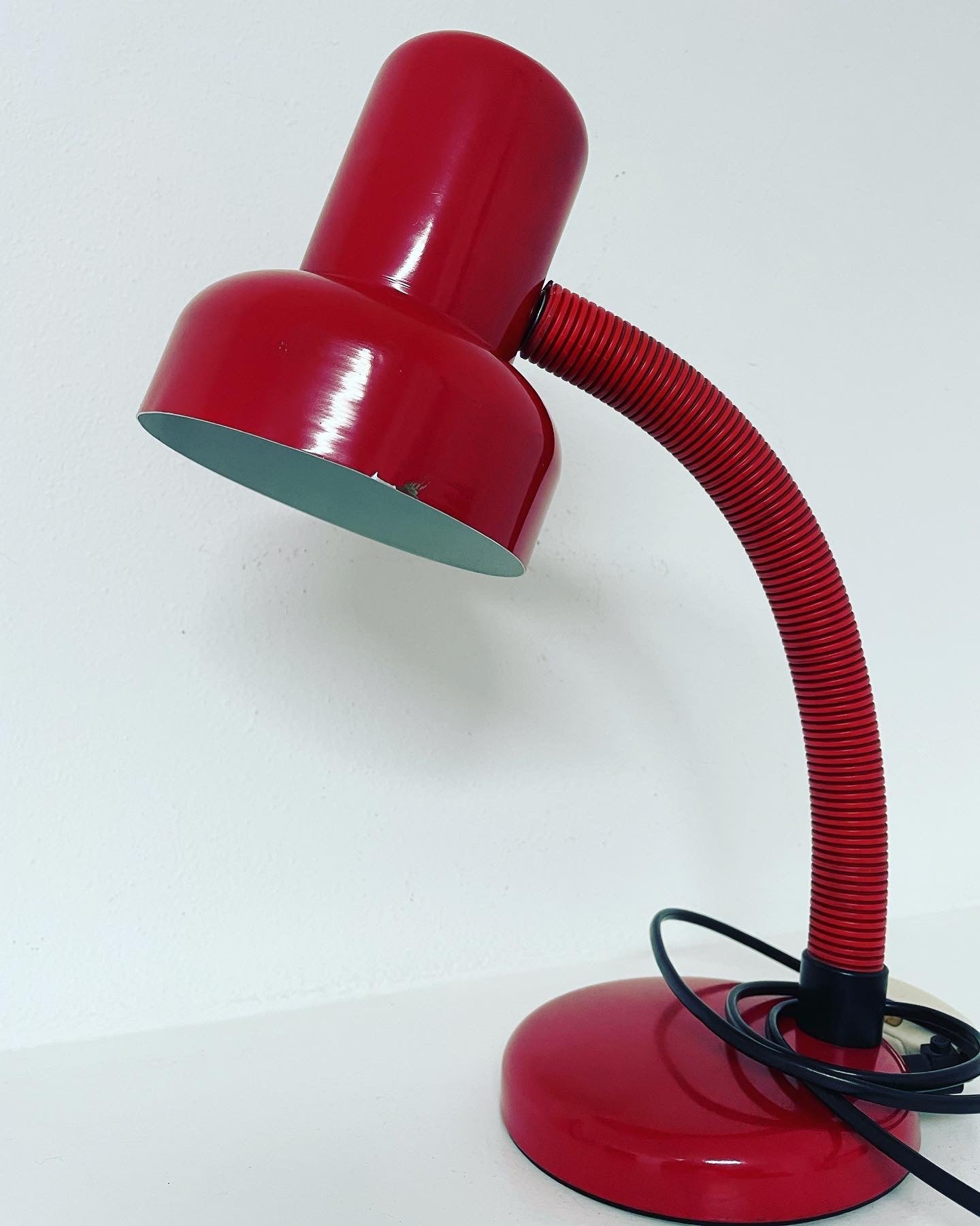 Red space age lamp