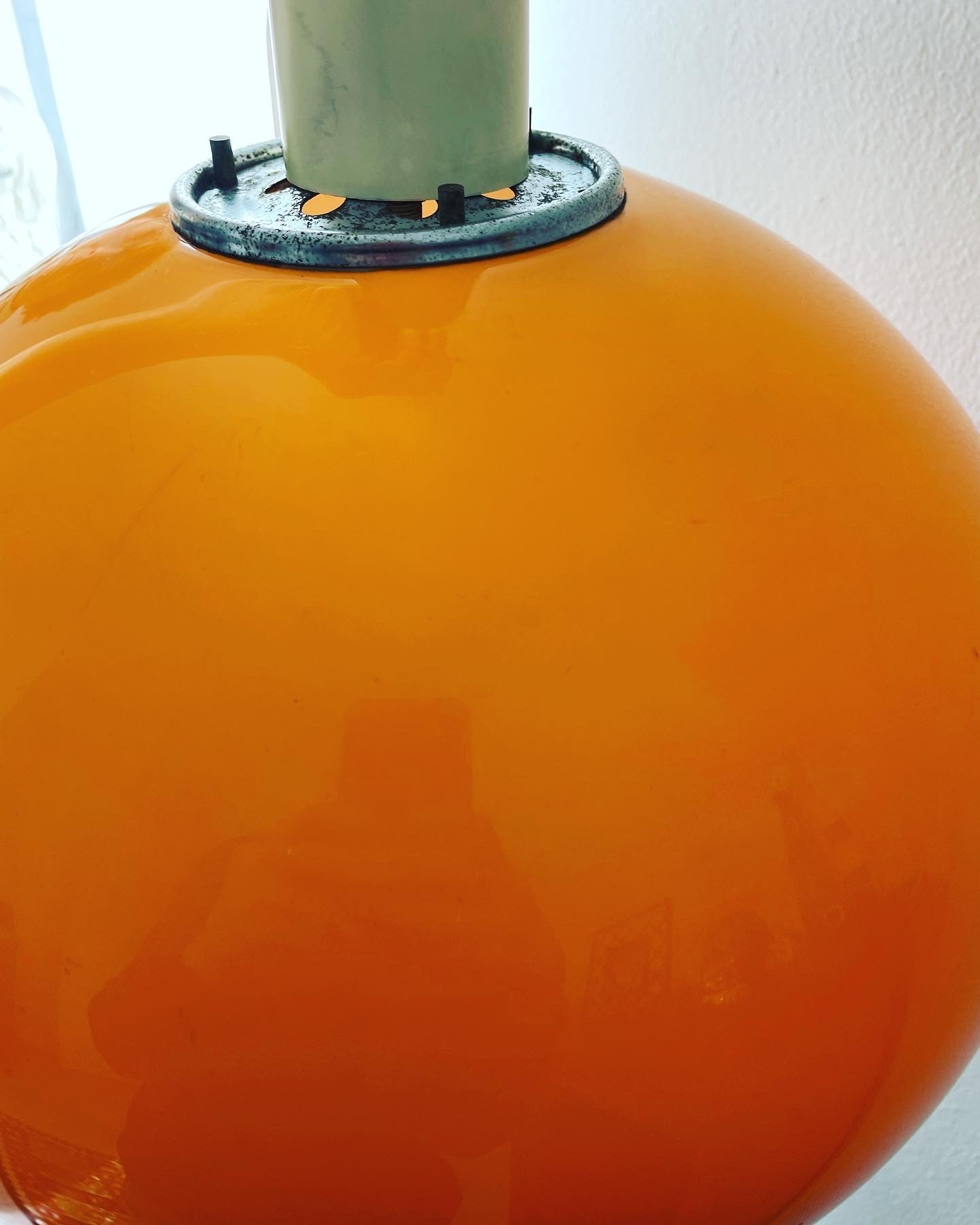 Orange space age chandelier