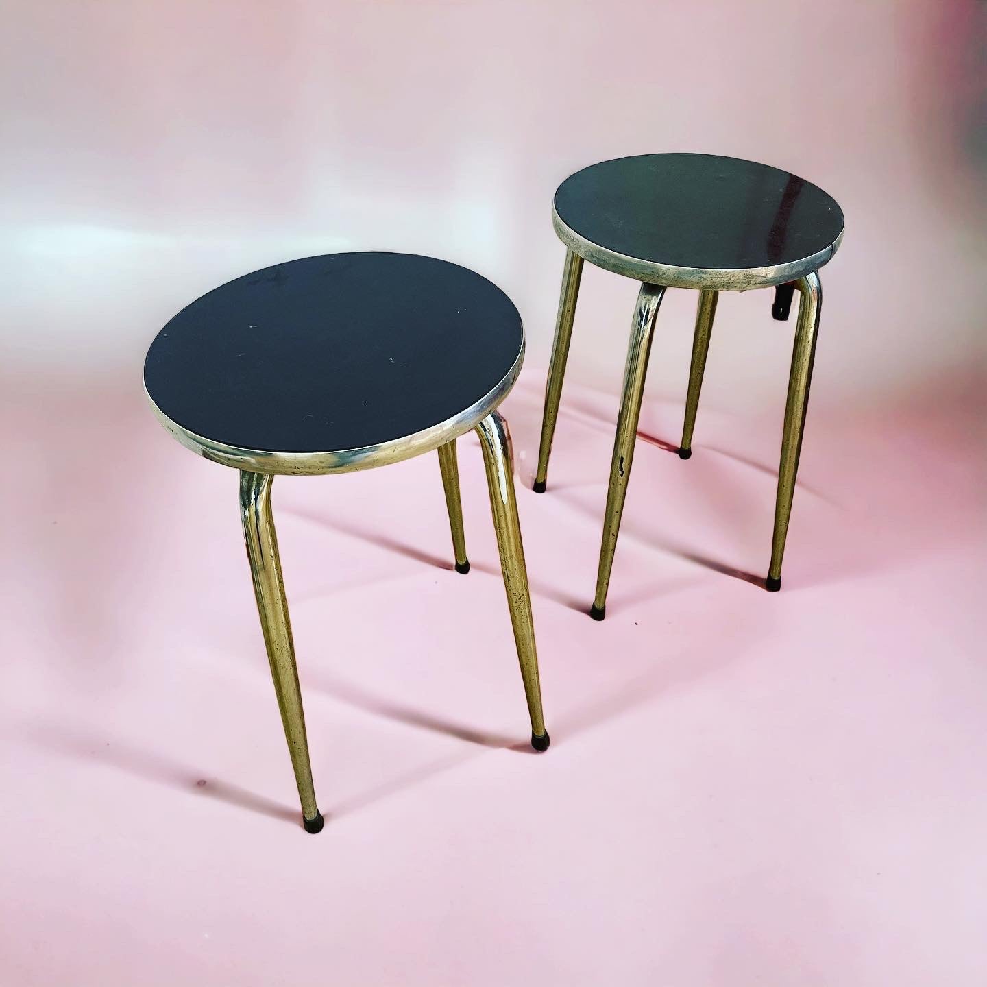 Pair of black ant stools