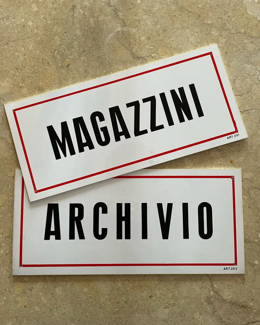 Warehouse and archive signs