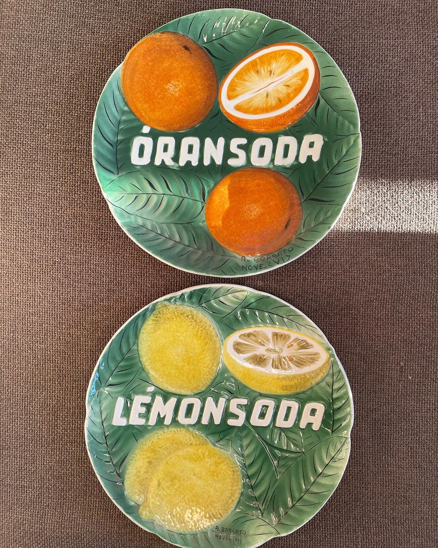 Lemonsoda Oransoda Plate Pair