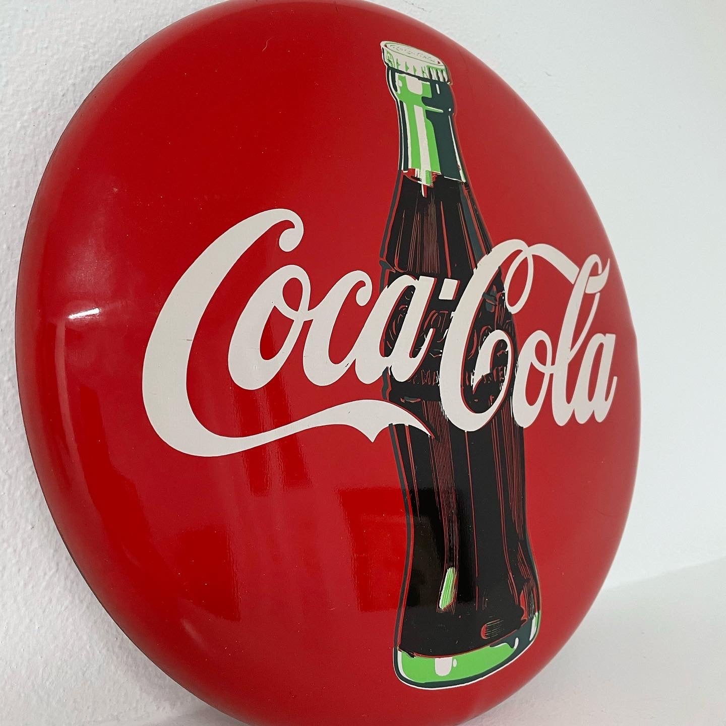 Coca Cola Button Sign 1990