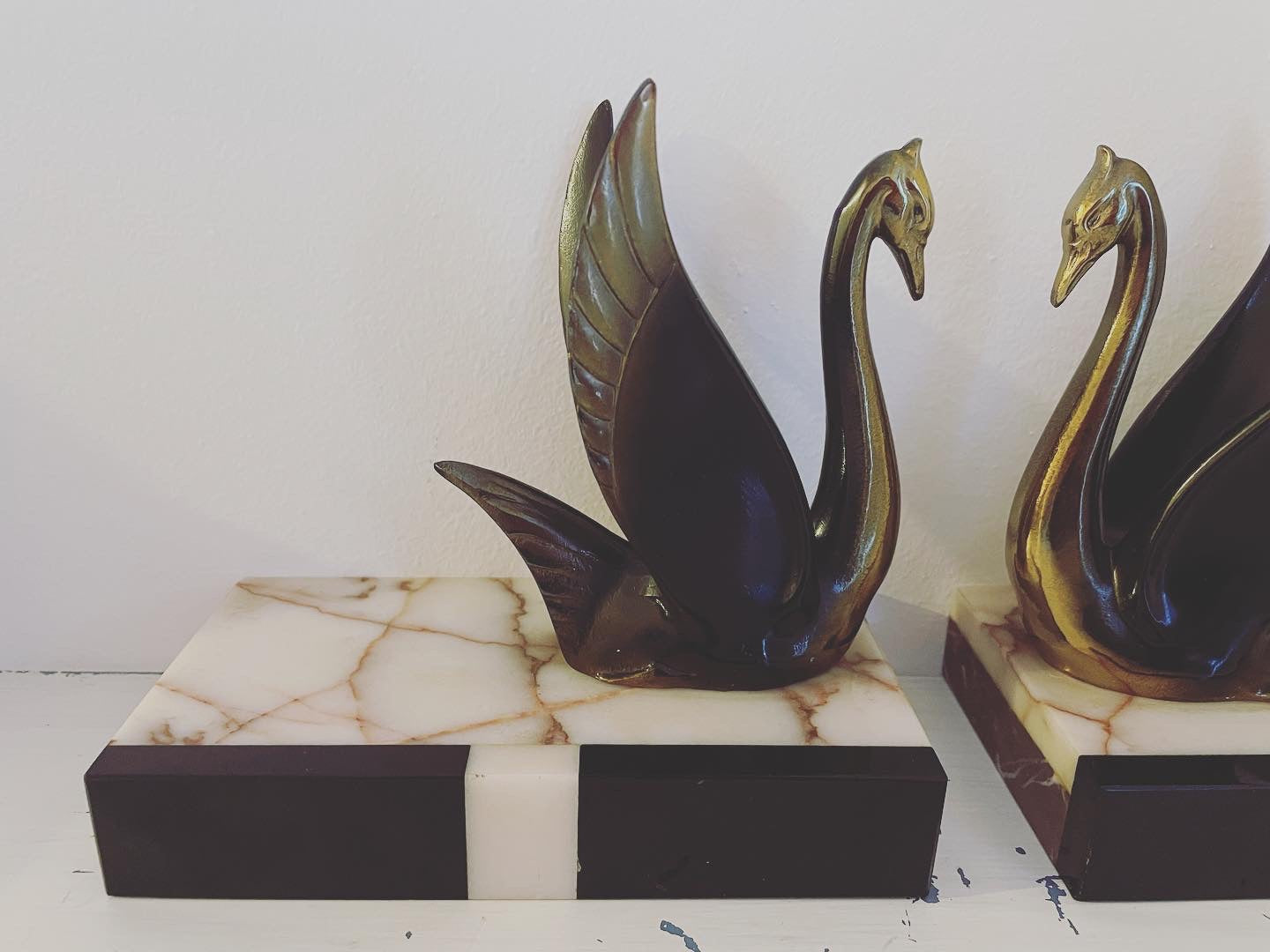 Art Deco Marble Bookends