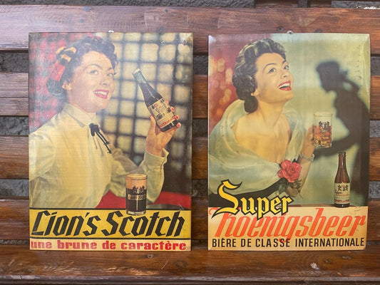 Pair of 50's Beer Signs