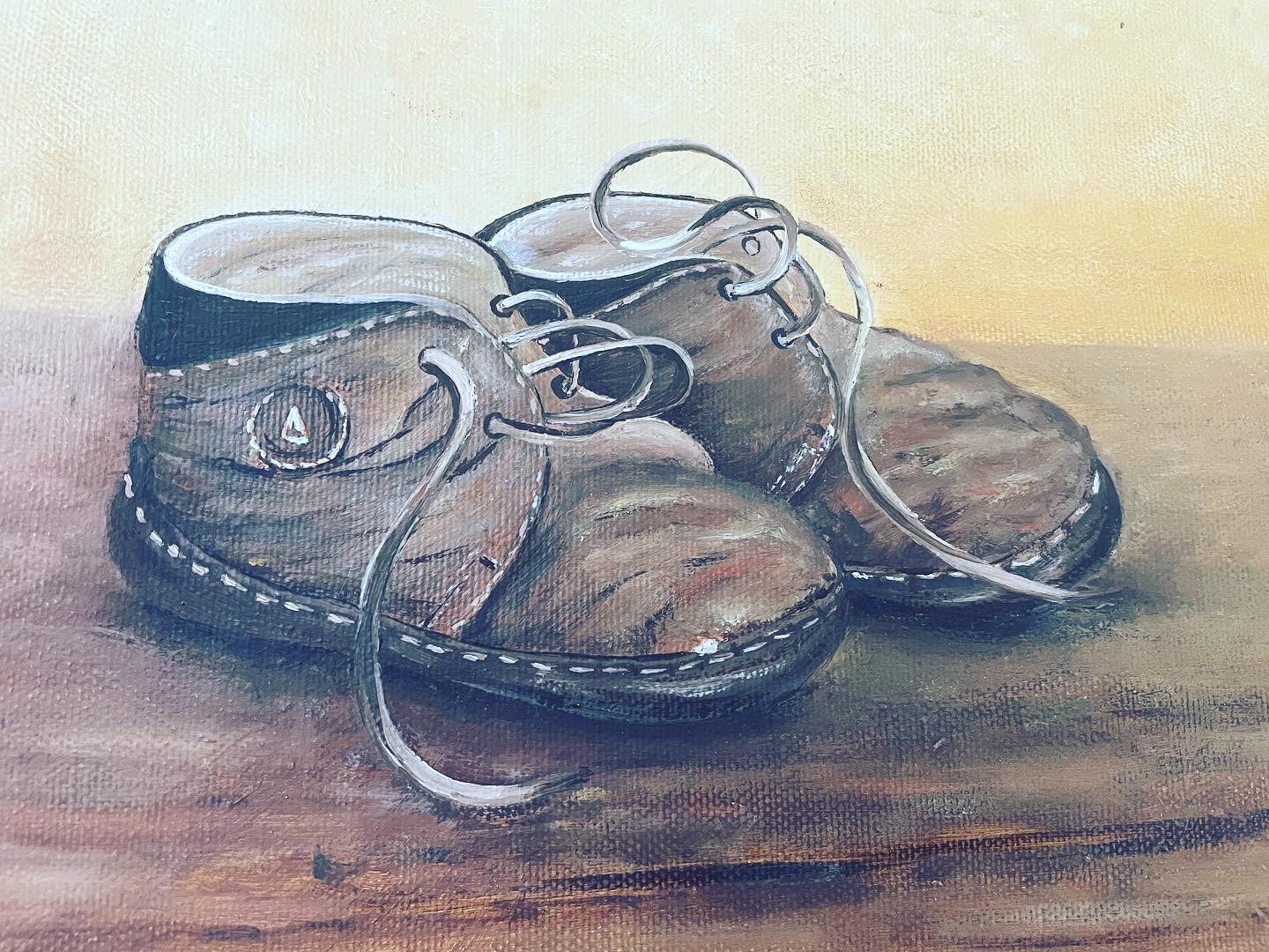 Painting of little shoes