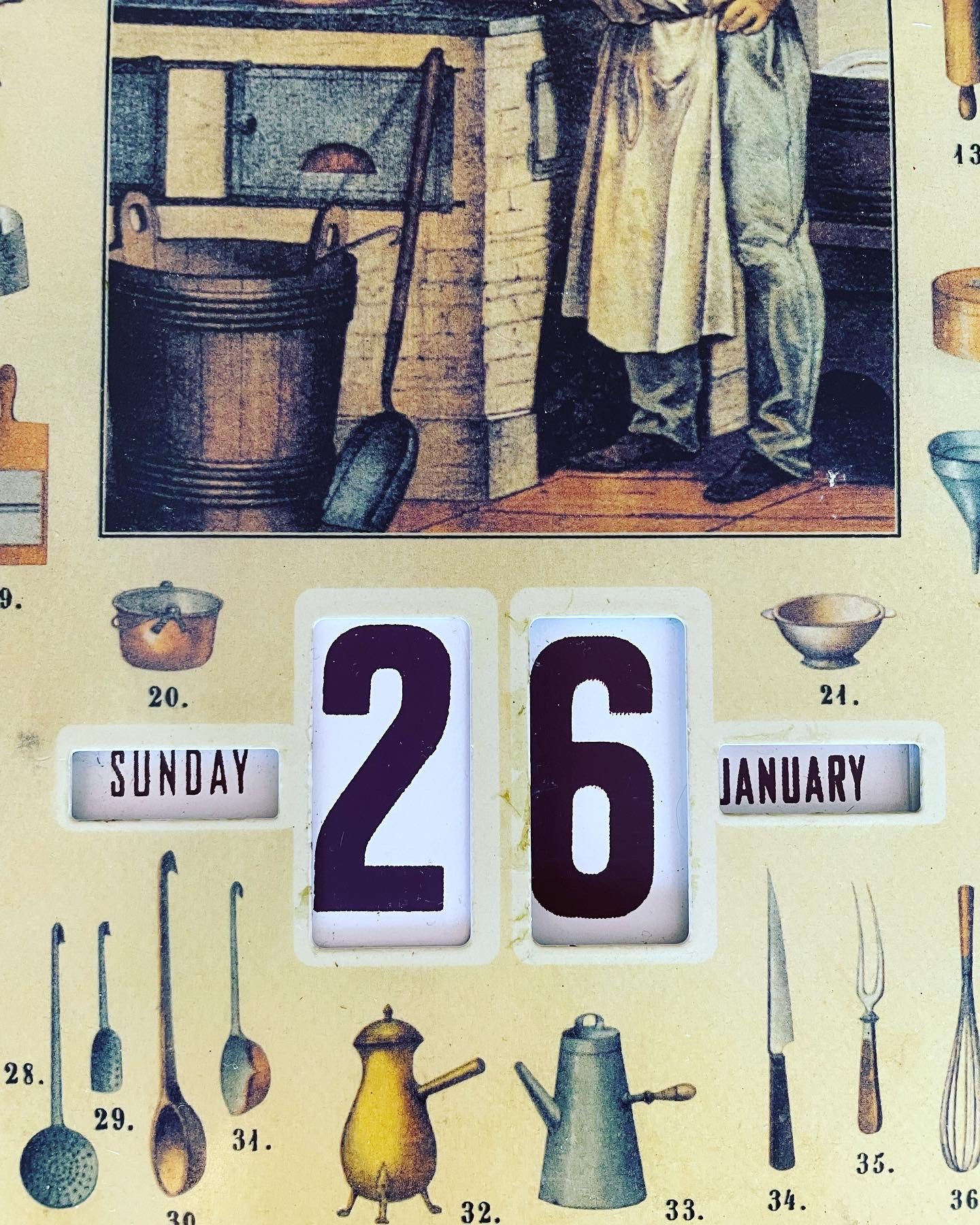 Perpetual kitchen calendar