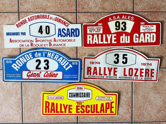 Rally license plate set