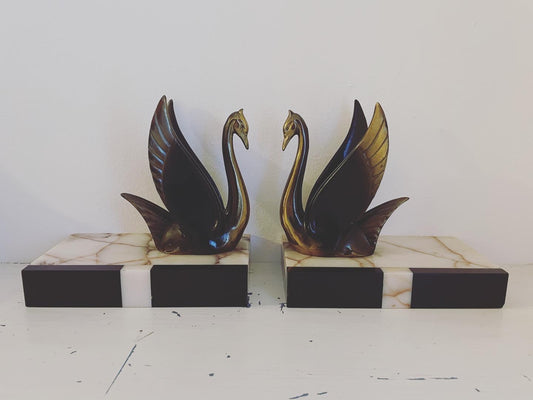 Art Deco Marble Bookends