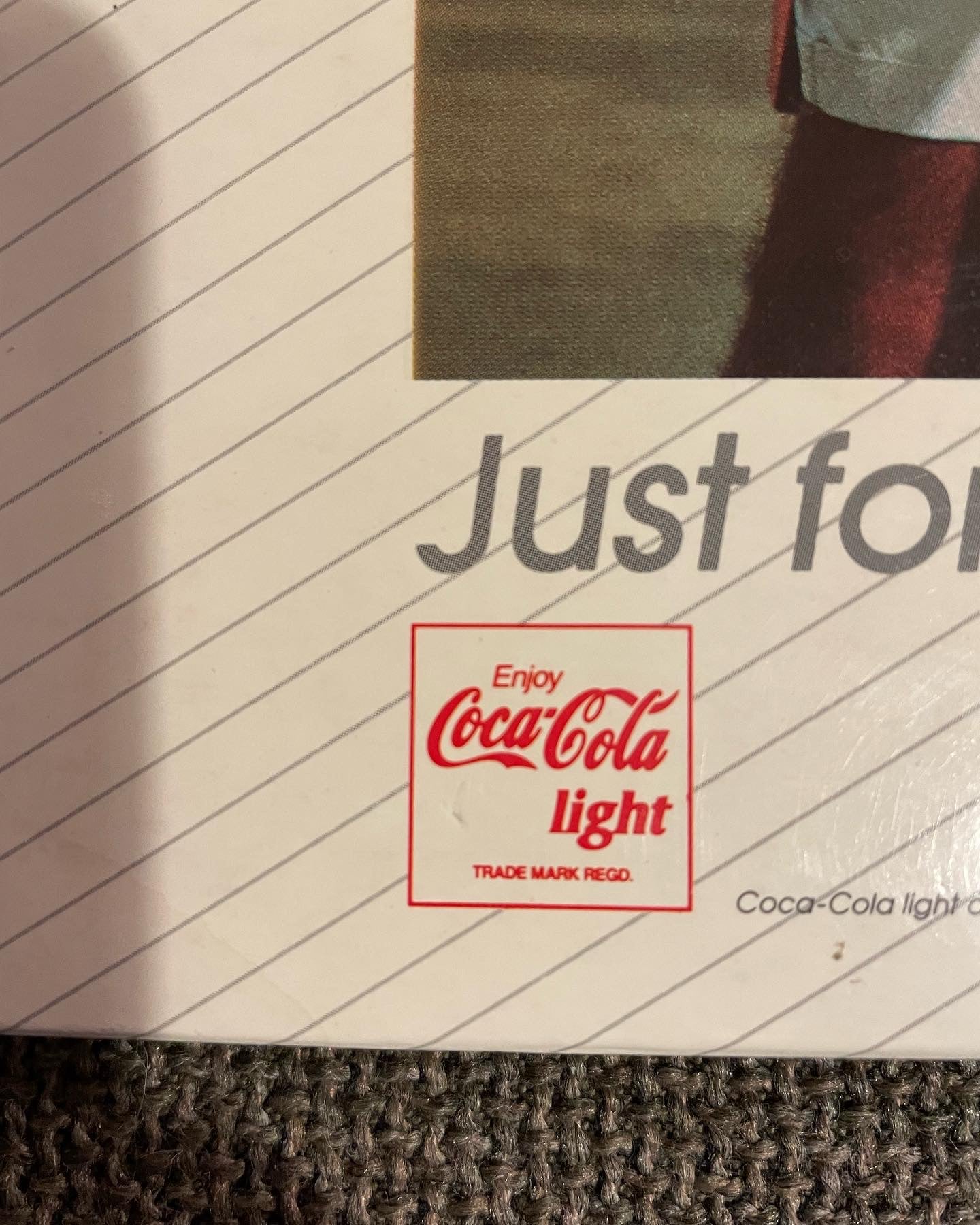 Coca Cola light cardboard advertising