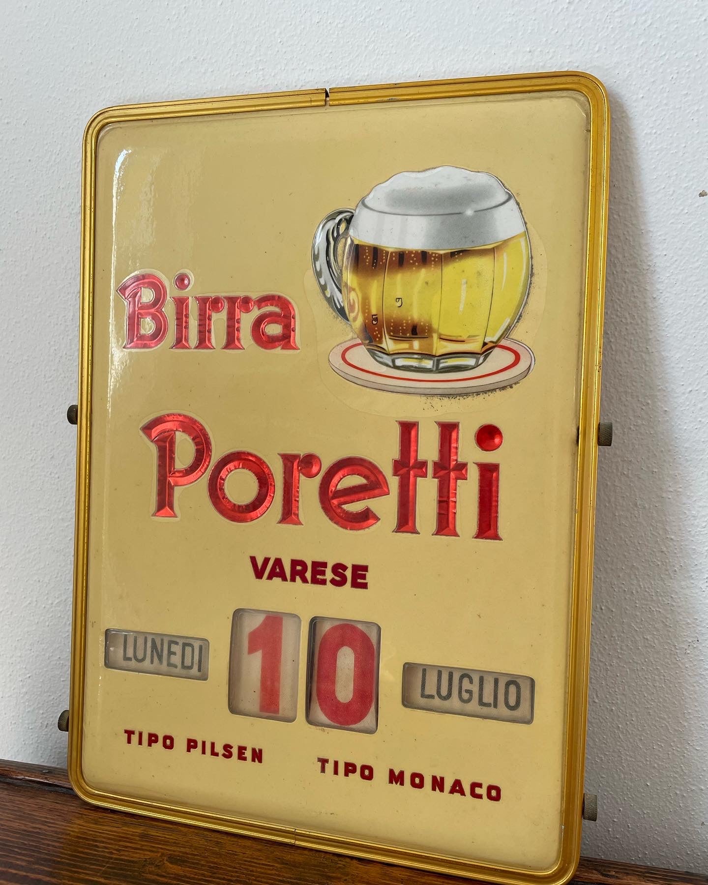 Calendario perpetuo Birra Poretti 1955