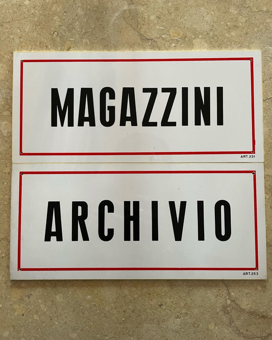 Insegne magazzino e archivio