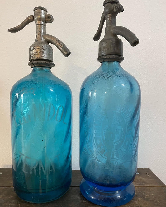 Pair of blue siphons