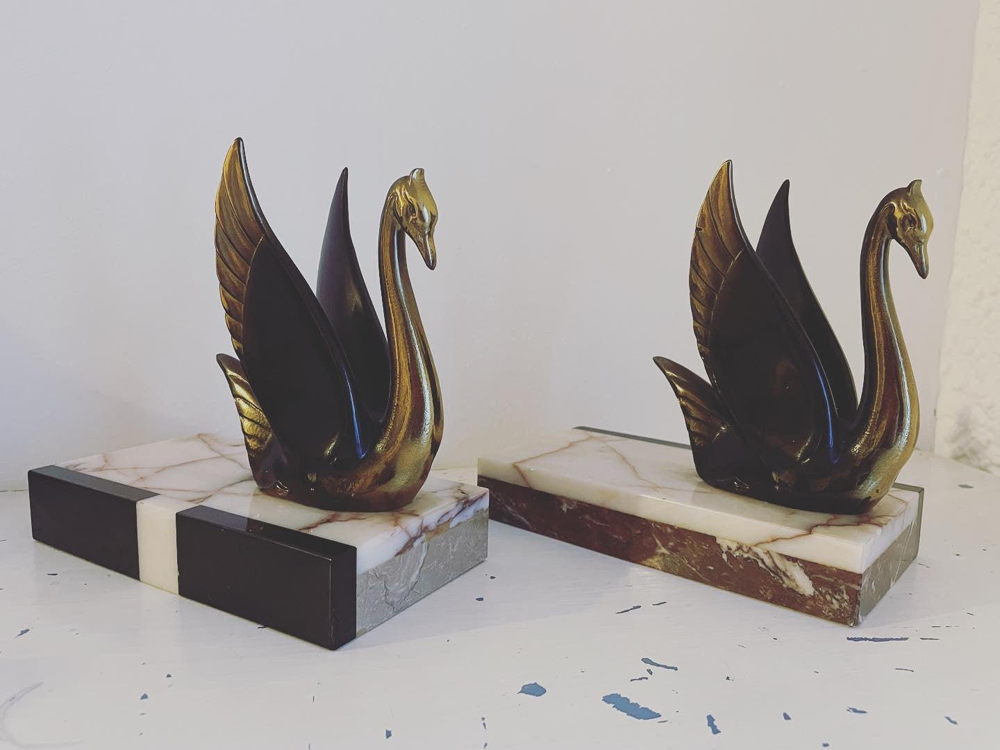 Art Deco Marble Bookends