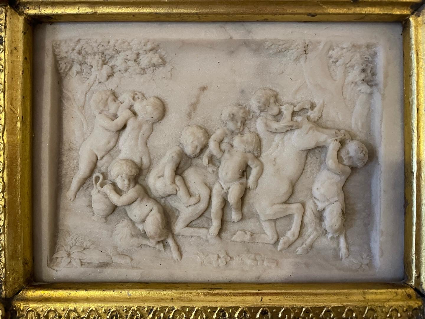 Bas-relief in marble dust