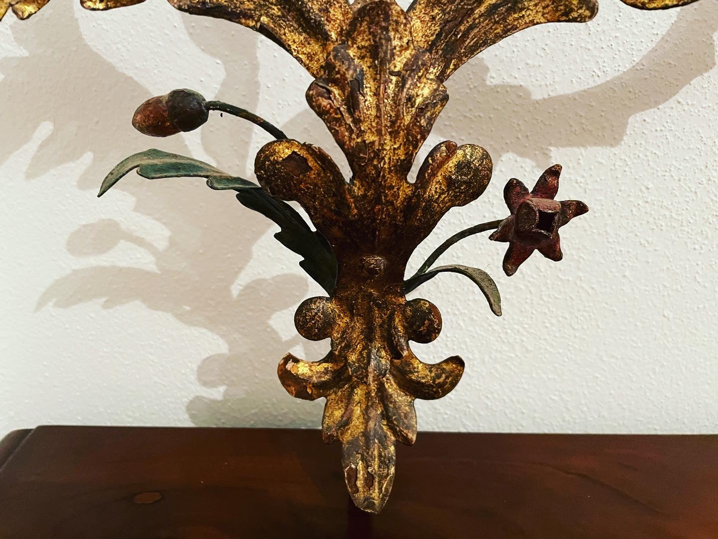 Antique floral candlesticks