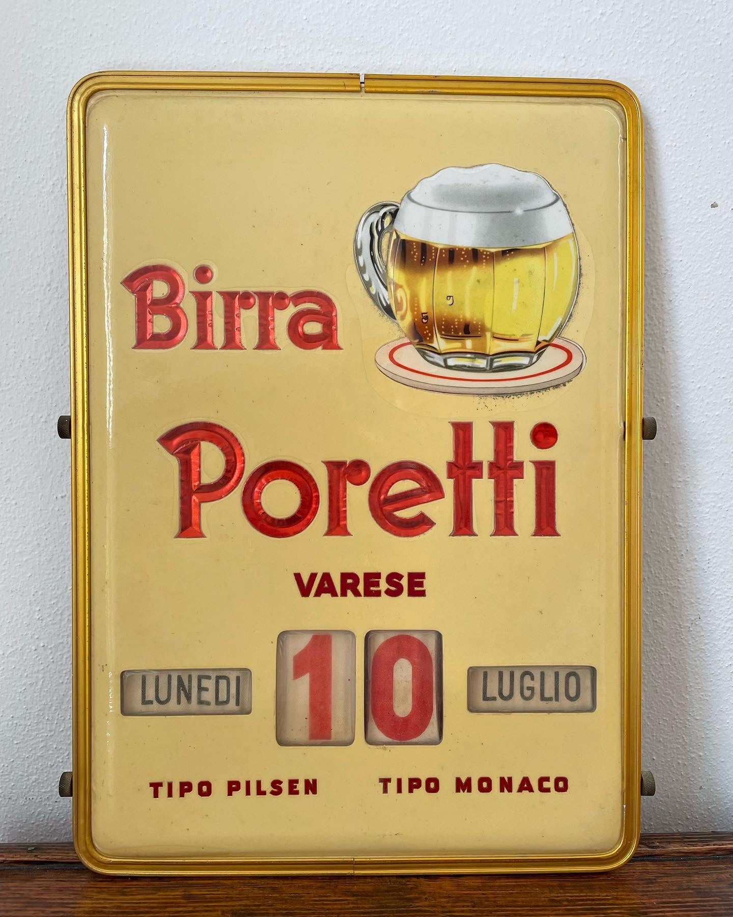 Calendario perpetuo Birra Poretti 1955