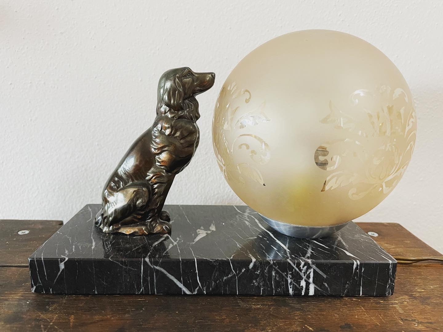 Art Deco dog lamp