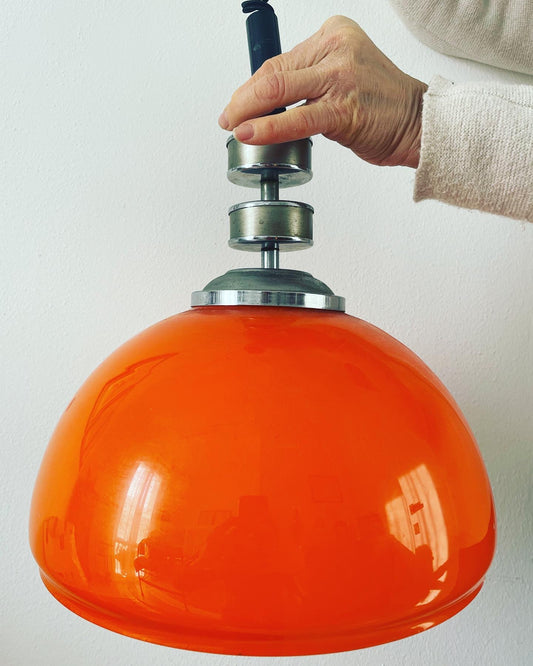 Lampadario vetro arancione