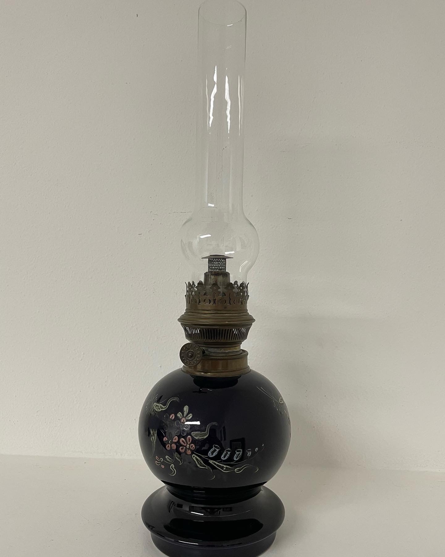 Large antique oil lamp