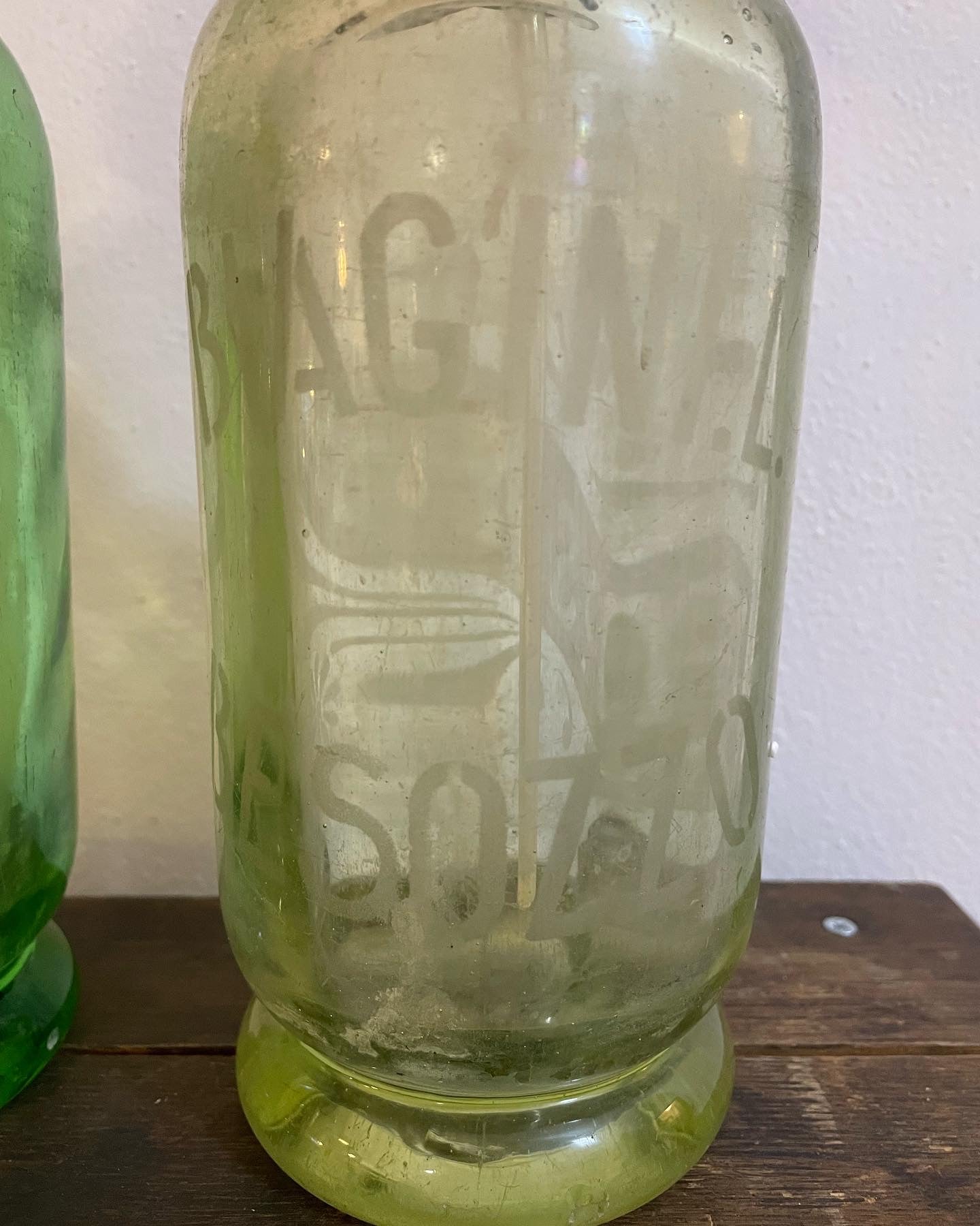 Green &amp; Yellow Seltzer Siphon Pair