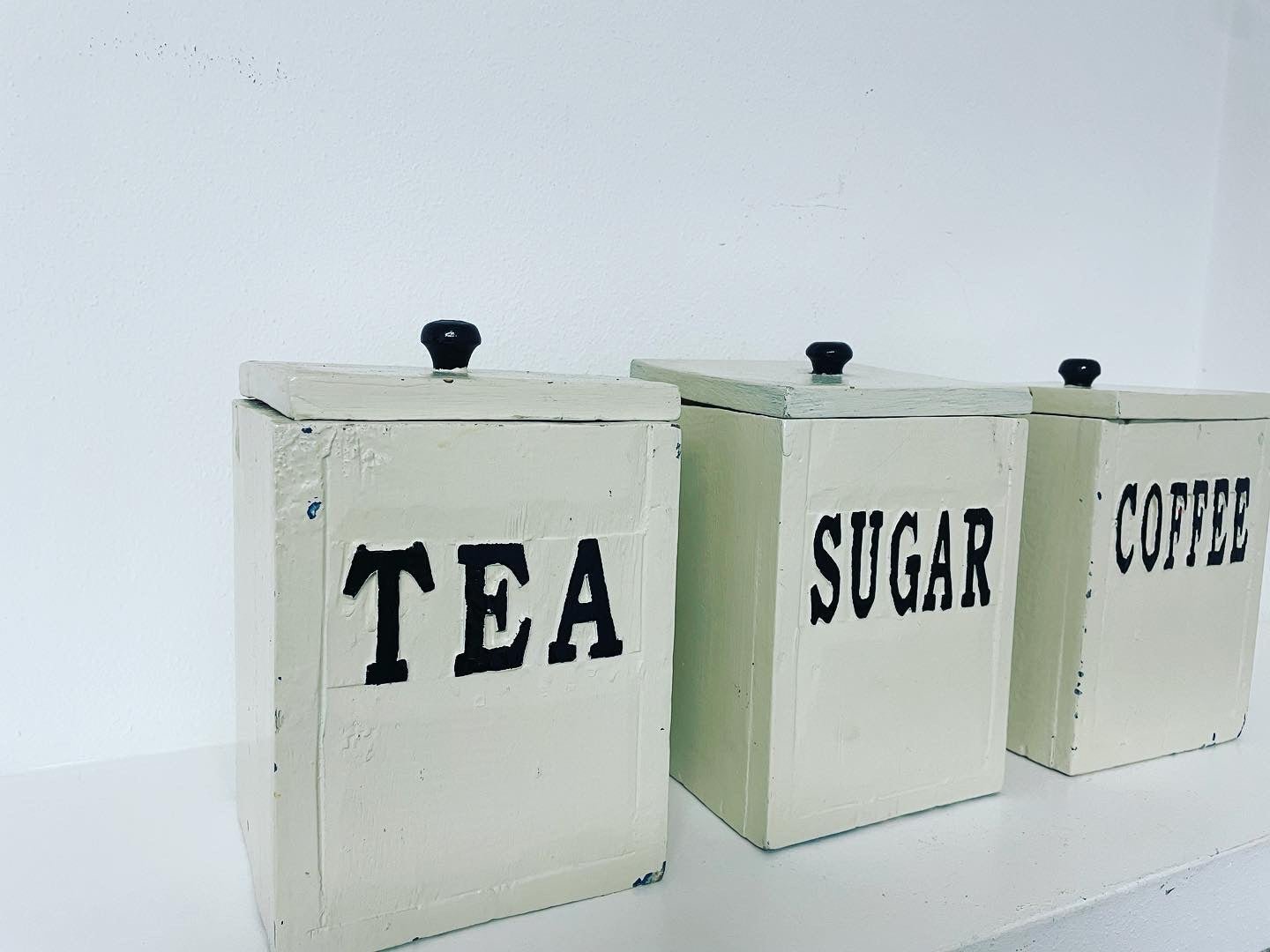 Set of three antique jars